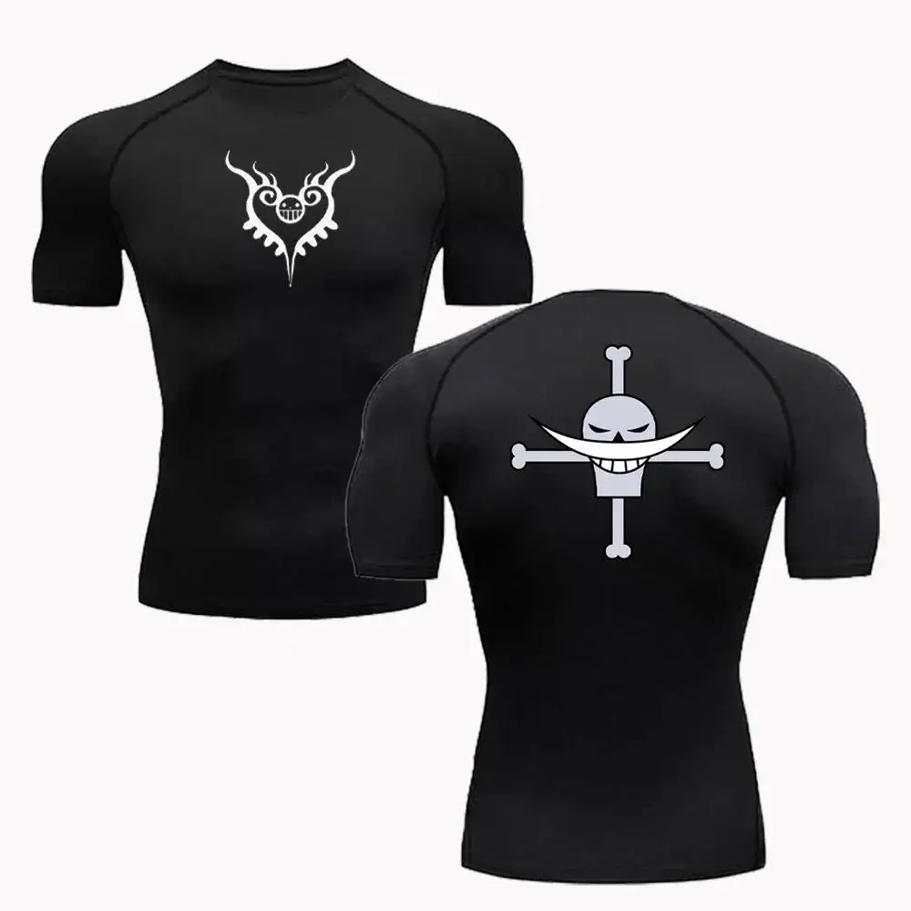 2026 Men Sun-protective Clothing Anime T-shirt Summer Fitness Quick-drying Running Sports Tight Rashgard S-3XL
