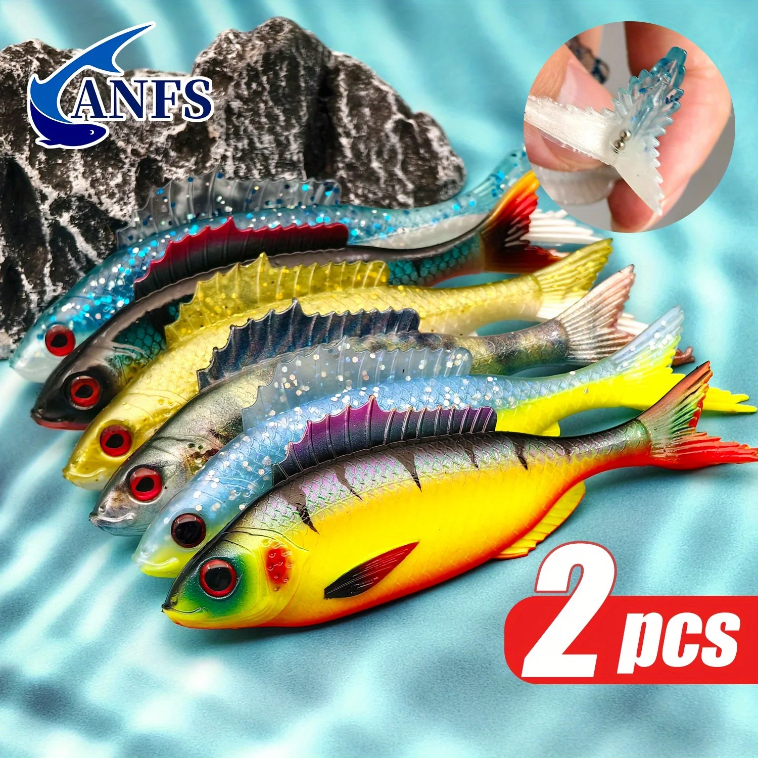 Anfs 2Pcs Soft Lure…