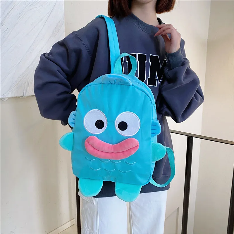 Sanrio Ugly Fish Hangyodon Students Cartoon Printing Cute Funny Backpack Waterproof Wear-resisting Large Capacity Kids Xmas Gift