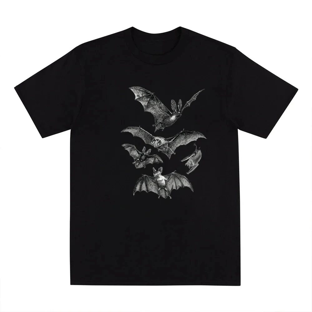 Gothic Tee Witchy Clothes Goth Dark Aesthetic Women Tee Trendy Vintage Bats 2000s Y2k Harajuku Short Sleeve Casual Aesthetic Tee