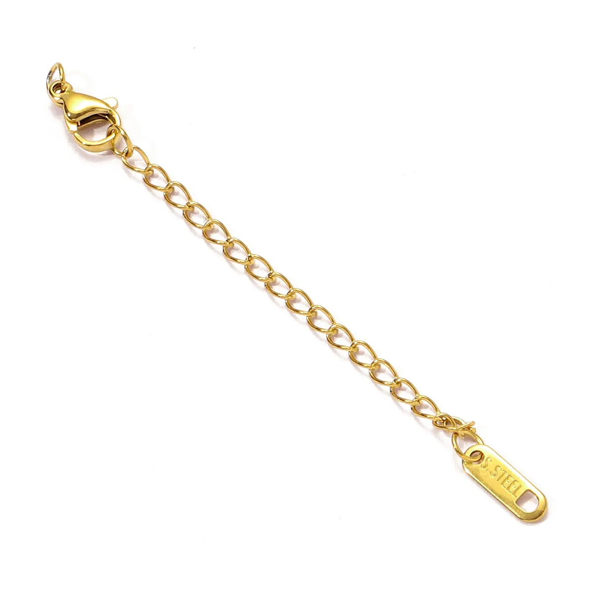 

50pcs/lot Stainless Steel Golor Color Extended Tail Chains Lobster Clasps Connectors Bracelet Necklace DIY Jewelry Making