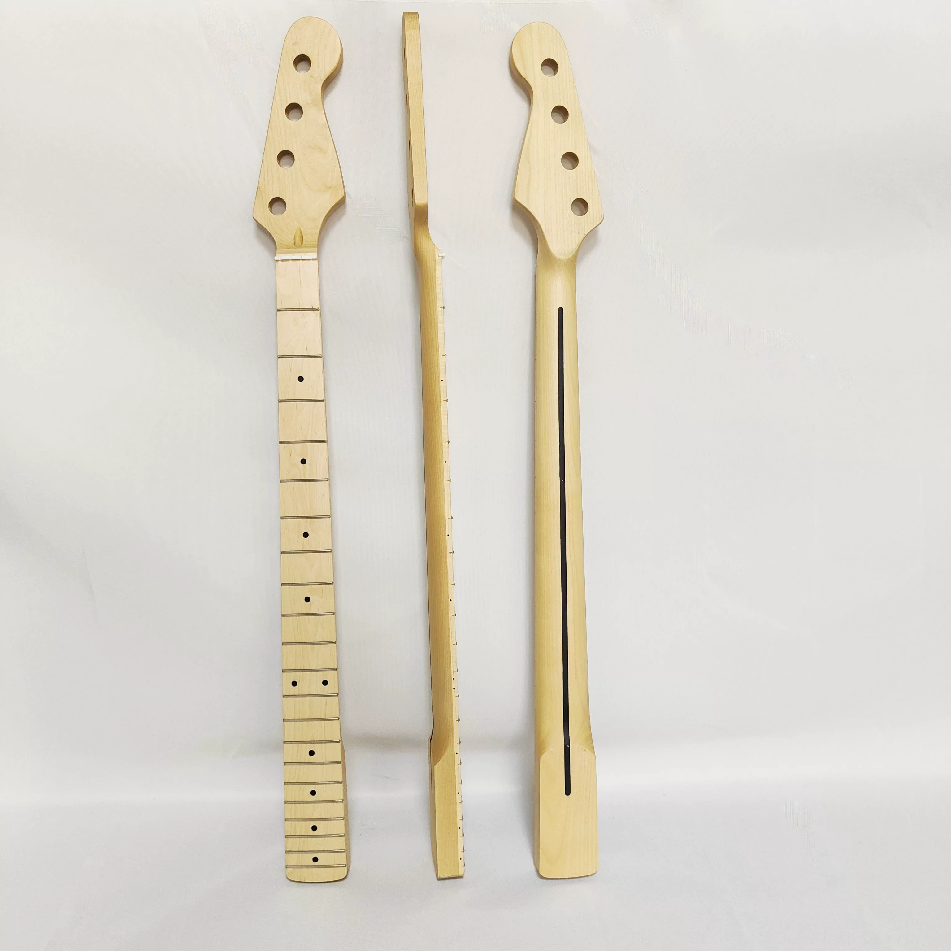 Maple Wood Finished Bass Neck 21 Pin Replacement Guitar Accessory 3 Optional Colors