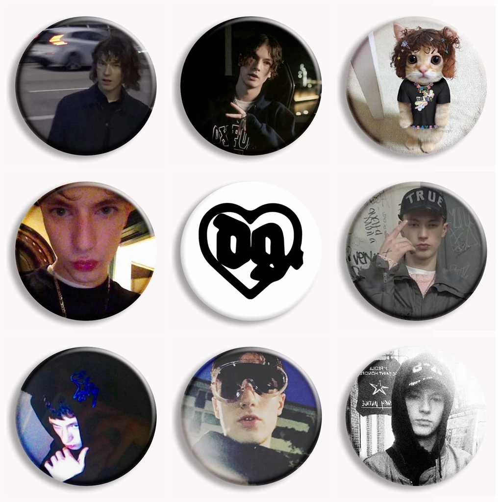 Drain Gang DG Heart Button Pin Hip Hop IceDancer Aesthetic Brooch Badge Bag Accessories Decor Fans Collect Friends Gifts