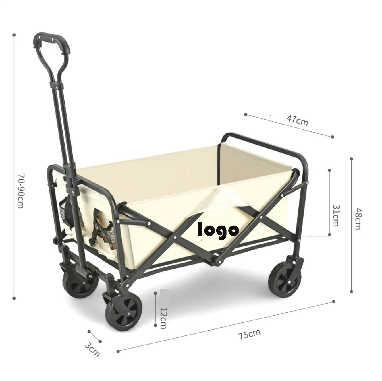 Outdoor Garden Beach Hand Fishing Folding Camper Carts Portable