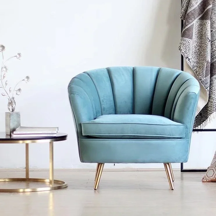 Sofá individual Simple y moderno, cafetería, hotel, club, acero inoxidable, sofá de negociación de moda