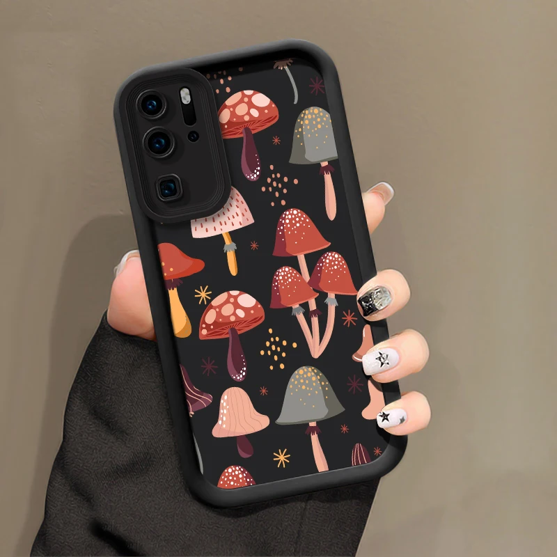 耐衝撃ソフトフォンケース Infinix Note 50 Pro Plus、Hot 50、40I、30I、GT 30 Pro、20、10、Zero 30 4G/5G用 葉っぱとキノコのカバー