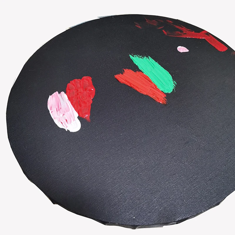 Imagem -05 - Lona de Algodão Preto Profissional Arte para Guache Pintura a Óleo Derramamento Acrílico Redondo e Amor Diâmetro 15cm 20cm 30cm 40cm pc