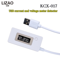 KCX-017 White tail ammeter LCD display Mini USB Voltage Current capacity Monitor tester meter 4-30V Detector Mobile power tester