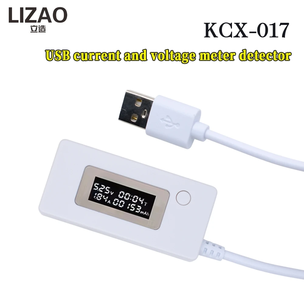 KCX-017 biały amperomierz tylny wyświetlacz LCD Mini USB o napięcie prądu pojemności tester miernik 4-30V tester zasilanie mobilne detektora