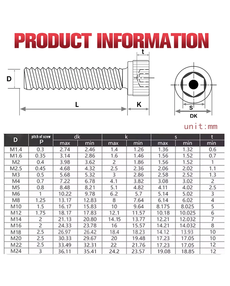 50-400 stücke m2 m2, 5 m3 m4 m5 m6 m8 din912 g3, 5 Innen sechs kant schraube din7991 schwarzer Stahl g2.5 Innen sechs kant schraube – Detail 4