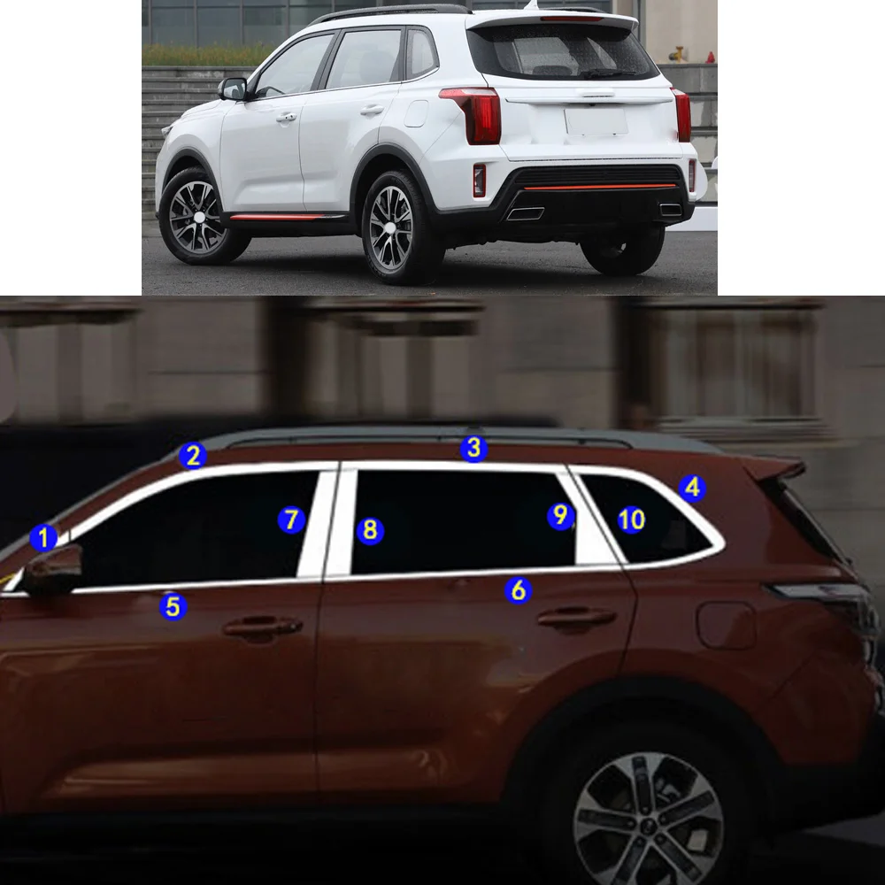 

Car Sticker Garnish Pillar Window Middle Strip Trim Frame Hoods Parts For KIA Sportage R 2018 2019 2020 2021
