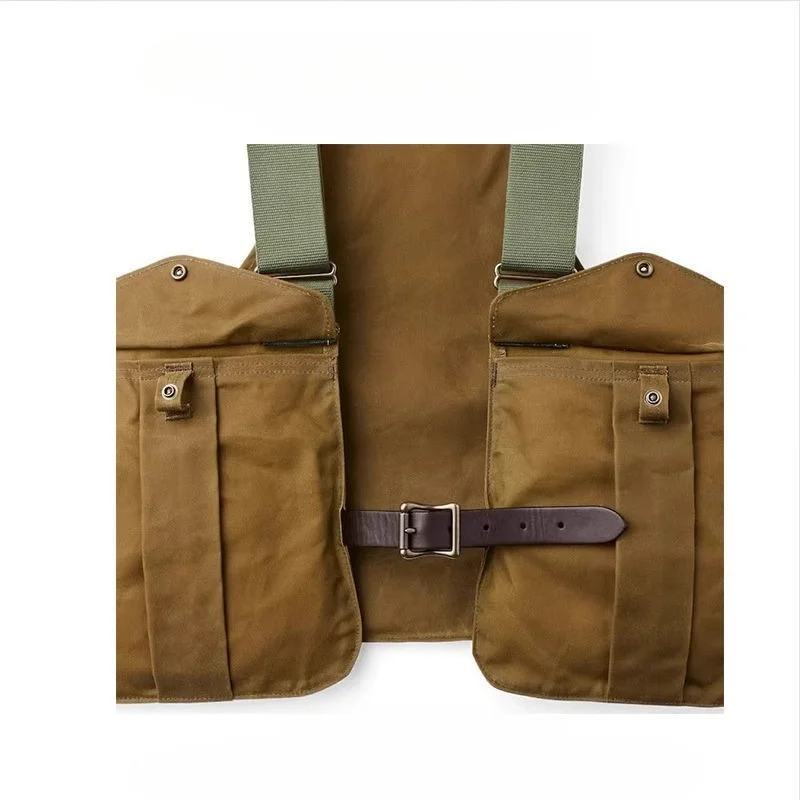 American Retro Multi-functional Vest Men's Outdoor Function Wind Fishing Camping Pocket Outer Wear Vest Tide