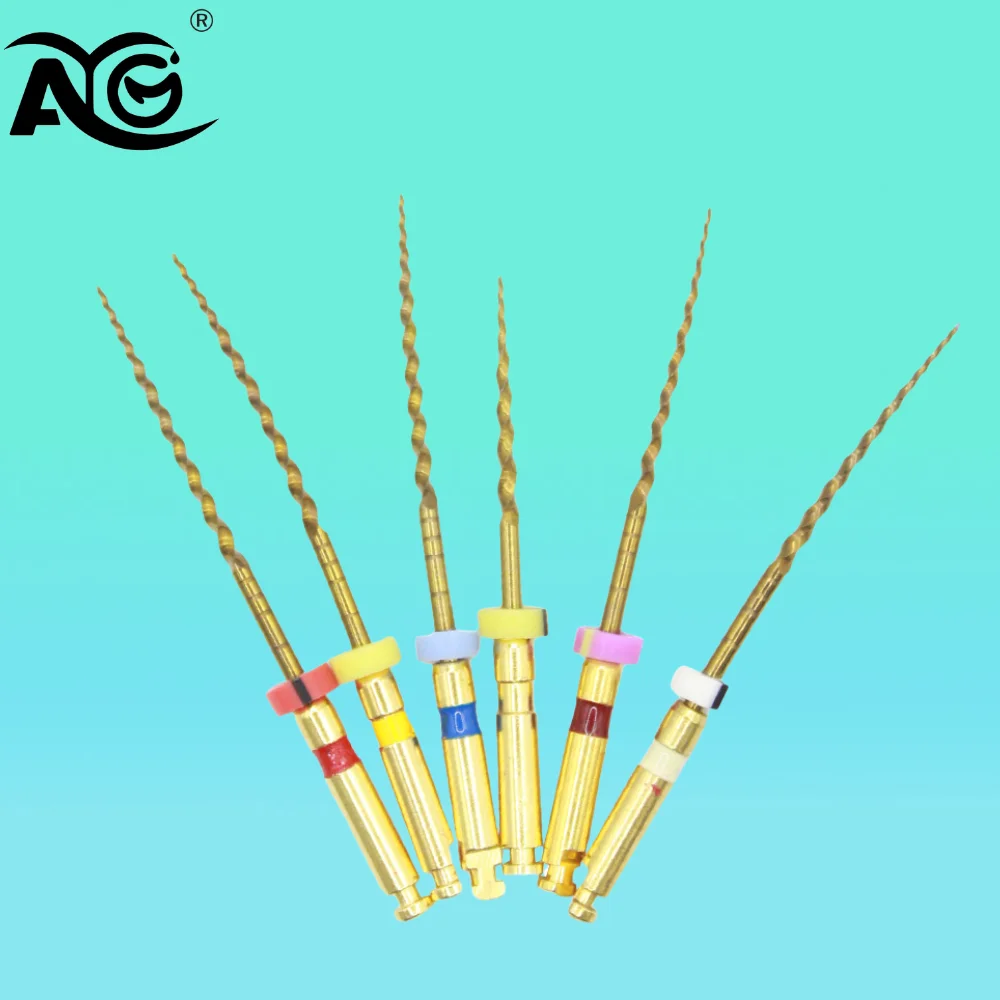 

AG 6Pcs/Box 19mm/21mm/25mm SX-F3 Denspay Dental Gold Flexible Files Golden Endodontic Super Rotary File Niti Dental Instrument