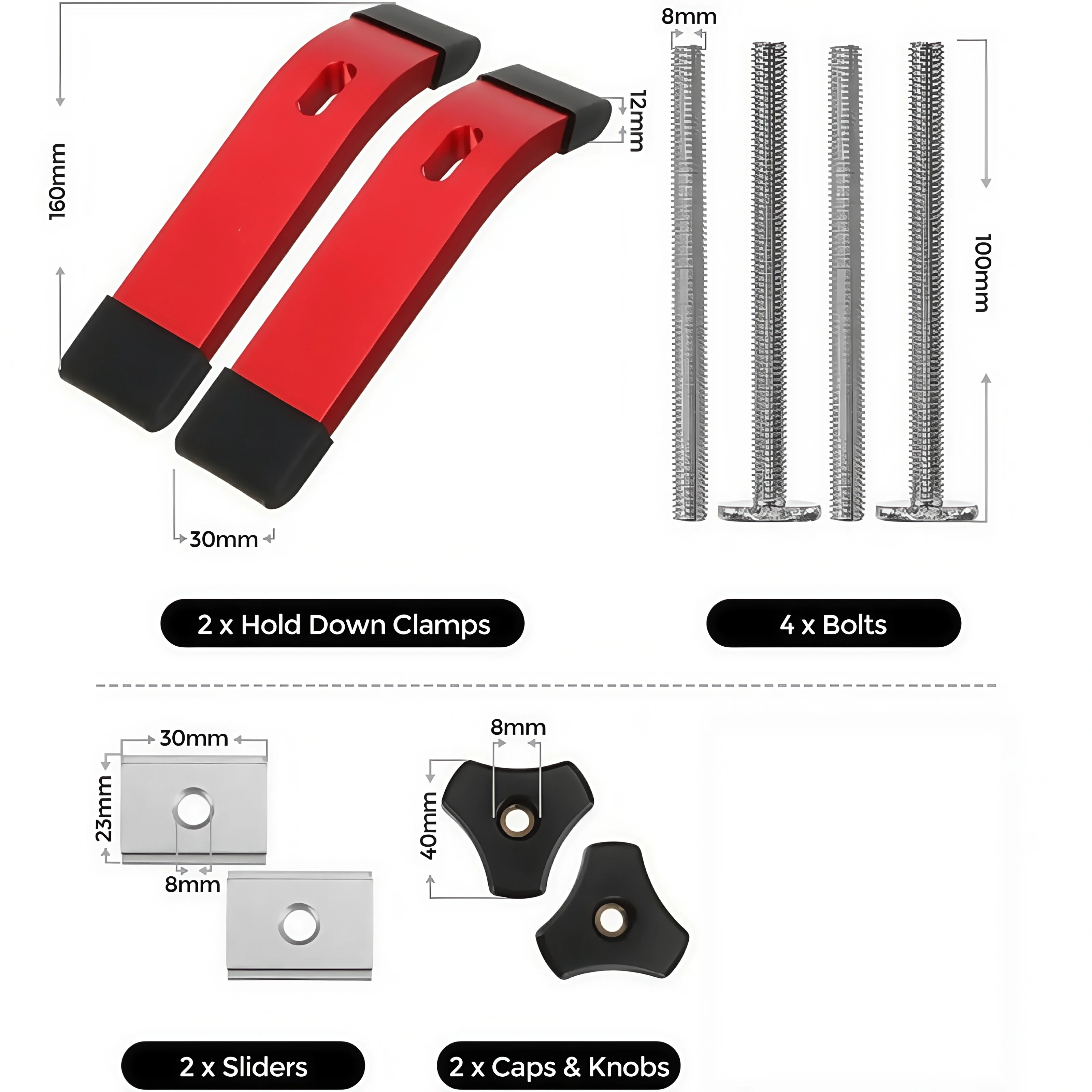 2-Pack T-track Hold Down Clamps Aluminum Woodworking T Track CNC Router Clamp T Slot Fixtures, Home Improvement  Auxiliary Tool
