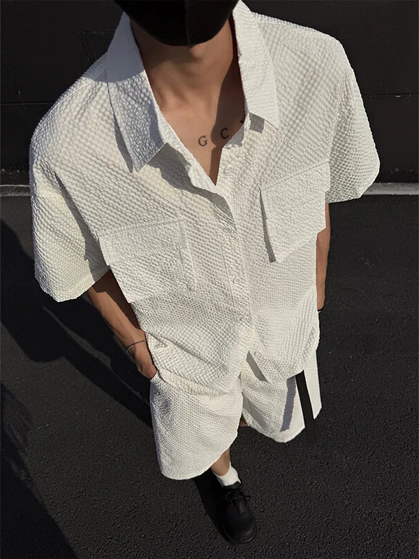 

Крутой мужской комплект летней одежды Bubble irt And orts Спортивная повседневная одежда Подростковые синие брюки из полиэфирного волокна пять четвертей