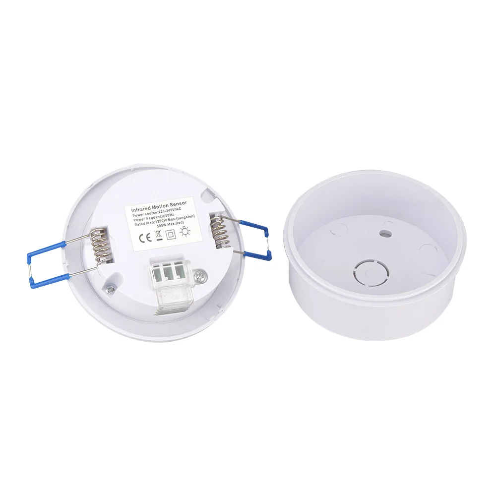 AC 220V-240V Human Body Infrared Sensor Switch 500-1200W LED Detector Smart Switches 3-200lux Adjustable Projection Light Sensor