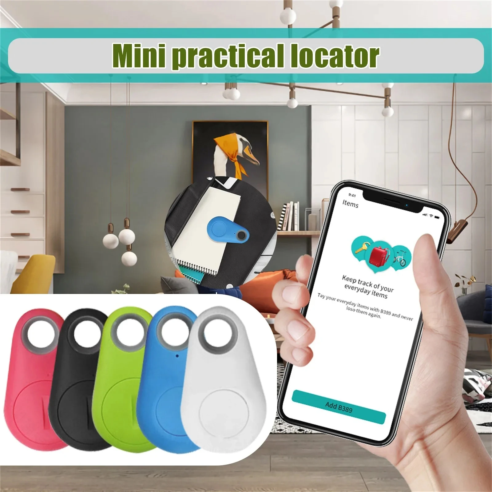 Bluetooth-compatible Mini GPS Tracker Cat Dog Anti-Lost Tag Locator Pet Articles Wallet Collar Tracking Device Finder iTag Alarm