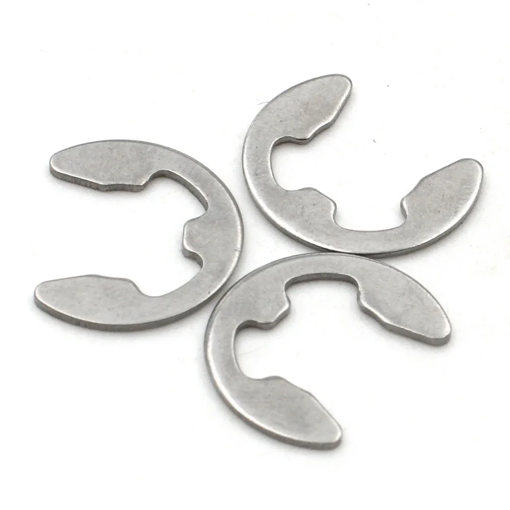 10/50/100pcs M1.2 M1.5 M2 M2.5 M3 4 5 6 8 10 11 To M24 Black 65mn Steel 304 Stainless Steel E Clip Circlip Retaining Ring Washer