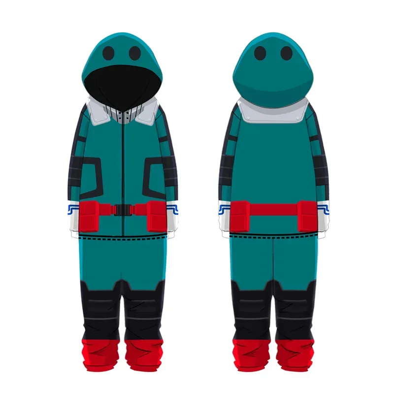 AIAI 2025Deku Costumes Anime My Hero Academia Izuku Midoriya Cosplay Costume Sleepwear Boys Girls Hoodie Pants Pajamas Jumpsuit view 5