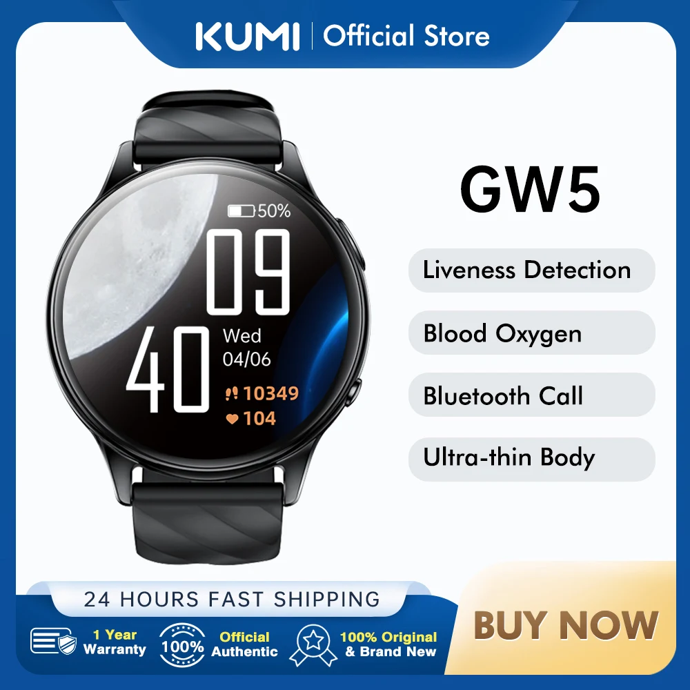 

Смарт-часы KUMI GW5, 1,39 дюйма, Bluetooth, IP68