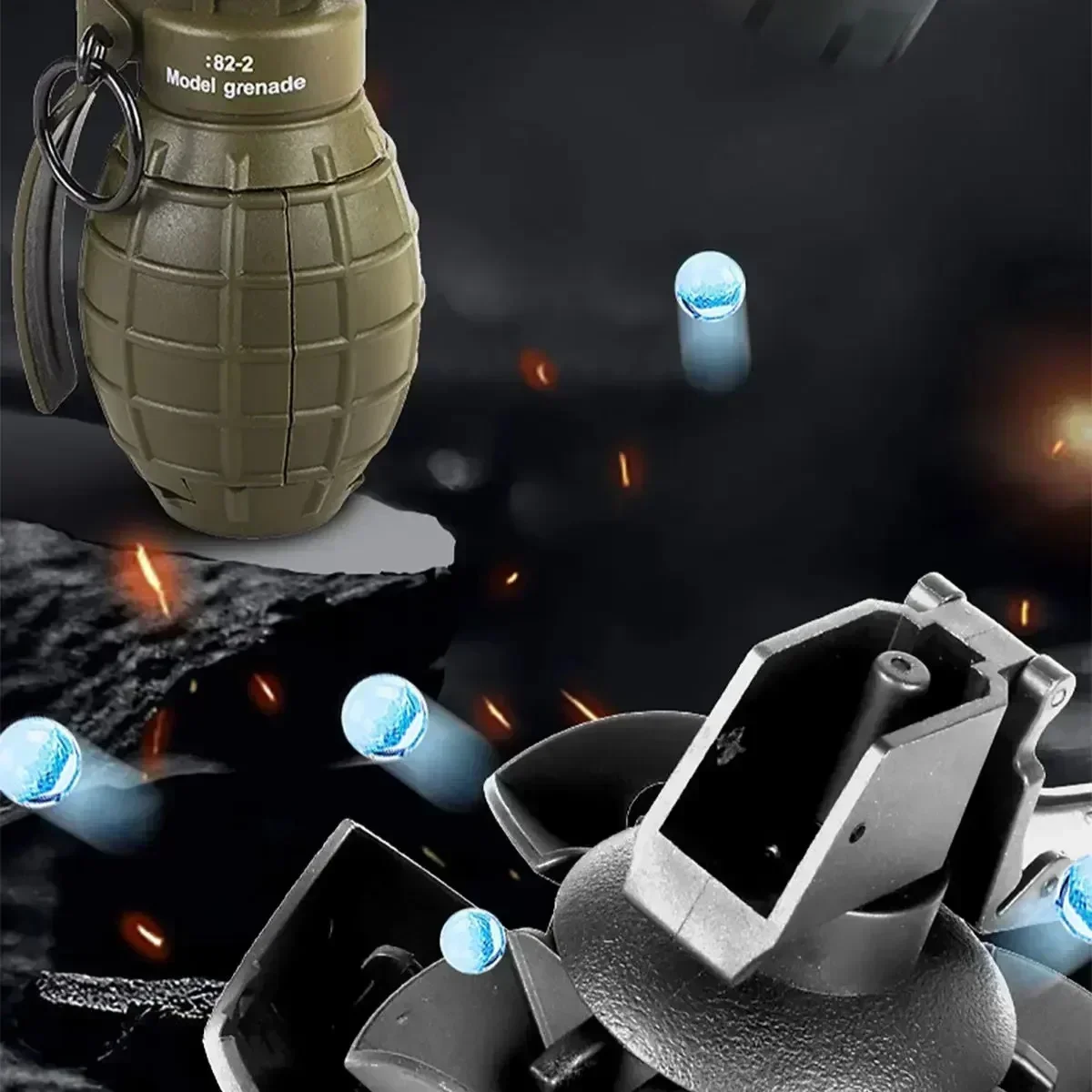 2 قطعة قنابل يدوية تأثير الربيع التكتيكية البلاستيكية M67 قنبلات يدوية اللعب نموذج ل Airsoft الألوان CS لعبة لعب الأدوار الدعامة