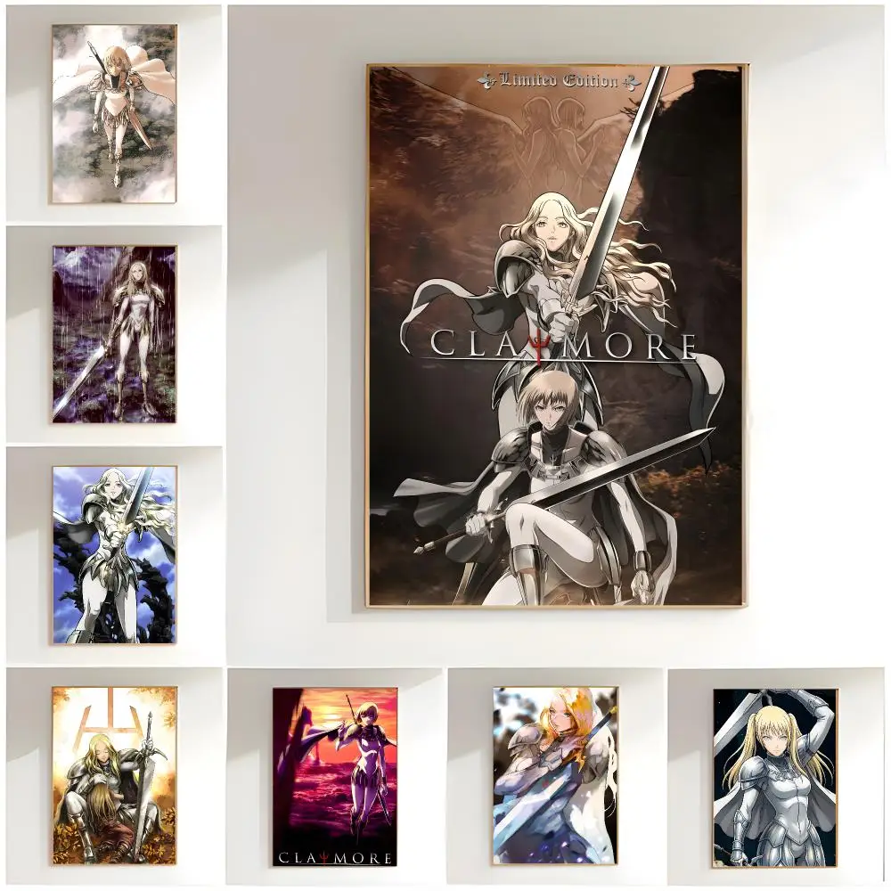dark fantasy c-Claymore Poster Classic Wall Art  Home Decor  Peel and Stick Unframed