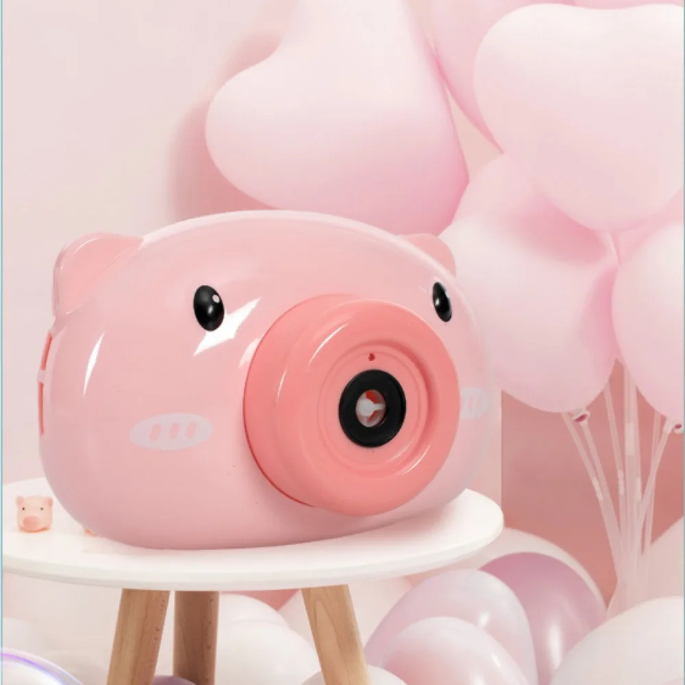 Durable Chilren Bubble Machine Cartoon Camera Shape Soap Bubble Maker Toy Automatic Pig Cartoon Bubble Blower Girls Boys