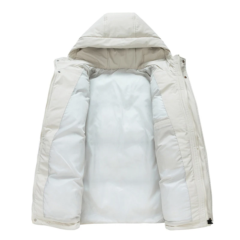 Hoge Kwaliteit Heren Parka 'S Capuchon Kleur Bijpassende Losse Paar Jassen Verdikte Winddicht Warm Mode Street Trend Brood Jack