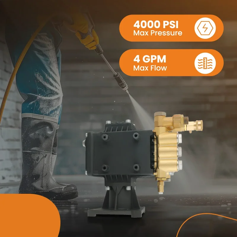 

Pressure Washer Pump 4000PSI 4GPM 1" Horizontal Shaft Compatible with RSV4G40HDF40EZ
