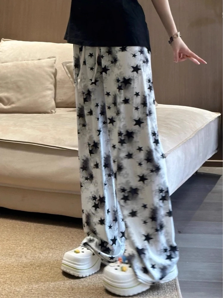 

Loose Men's Casual Pants Star Tie Dye Autumn New Chinese Sle Versatile Loose Long Pants Draped Lazy Relaxing Straight Leg P...