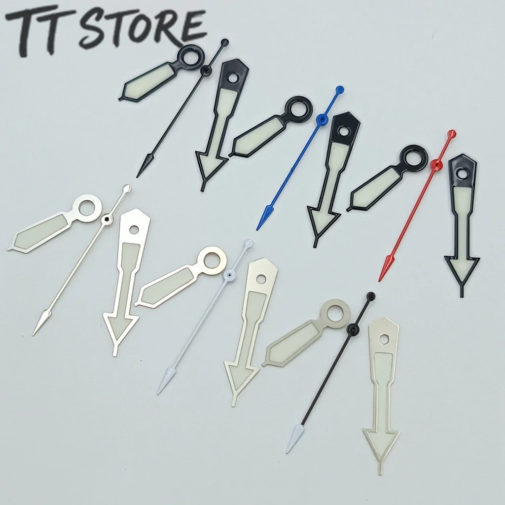 Green Luminous Shark Second Hand Watch Hands for NH34 NH35 NH36 NH38 4R35 Movement Watch Accessories Parts