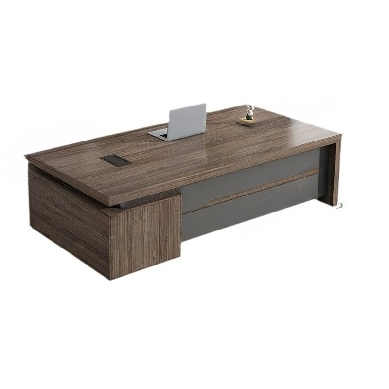 Ensemble bureau et chaise de direction, style simple et moderne, pour cadre supérieur, directeur, gestionnaire, mobilier informatique.