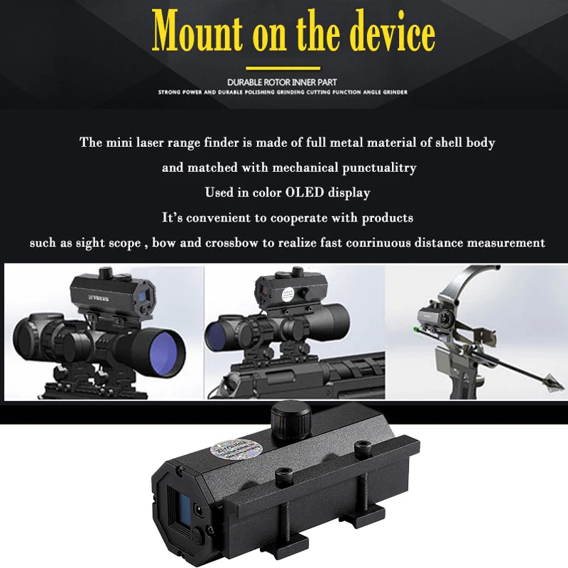 ZIYOUHU-MINI8 Caza قناص ليزر Rangefinder Riflescope 1200 متر طويلة المدى في الوقت الحقيقي مقياس المسافة للصيد