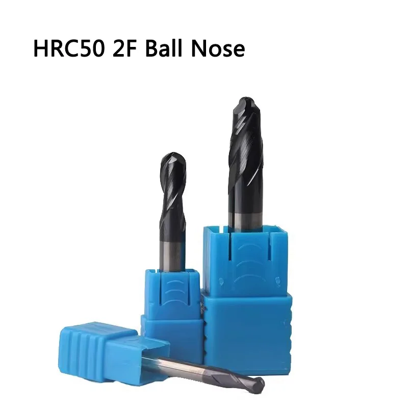 1 pc 볼 노즈 엔드 밀 10mm 12mm 14mm 16mm 18mm HRC50 2 플루트 텅스텐 카바이드 나선형 비트 CNC 선반 밀링 커터 도구