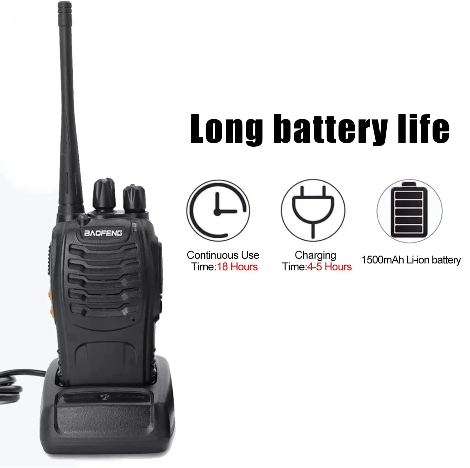 BAOFENG 888S High Quality16 Channel Walkie Talkie Rechargeable Handheld Two Way Radios with FlashlightLi-ion Battery and Charger
