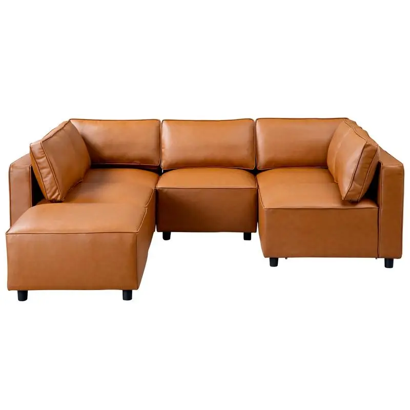 Vegan Leather Modular Sofa in Reno Style - Comfortable & Stylish Seating for Modern Living Spaces