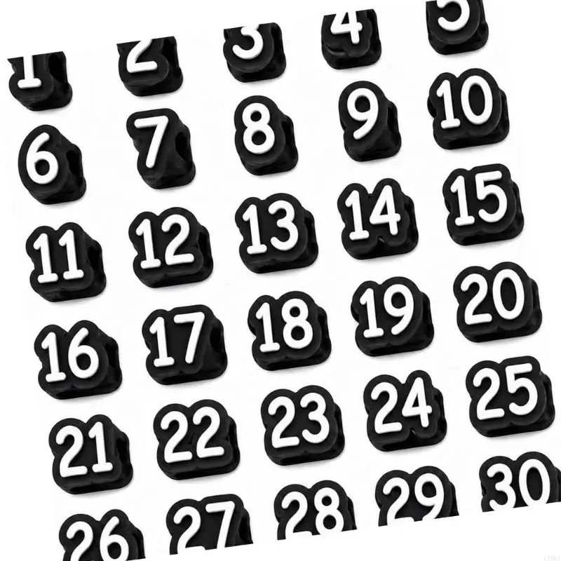 CORA Numbered Pencil Labels Pencil Clip Toppers Decoration for Shared Supply Sorting