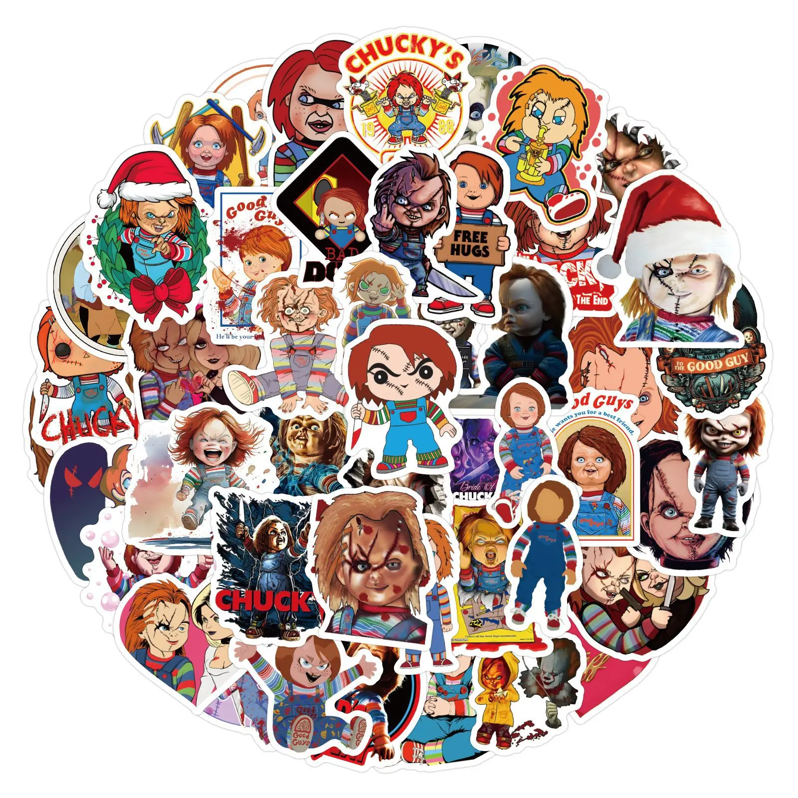 10/60pcs Good Guys Chucky Stickers Horror Movie Chucky graffiti Sticker for DIY Luggage Laptop Skateboard Bicycle Sticker