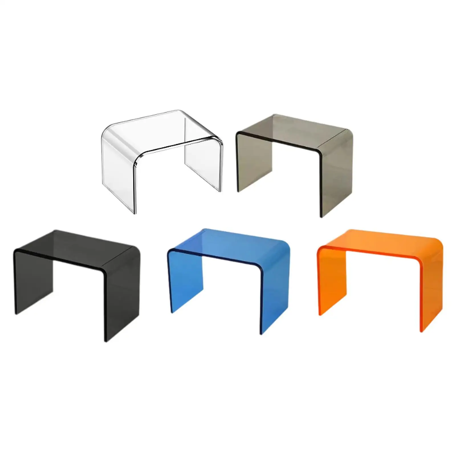 Acrylic Step Stool Stable Foot Rest Lightweight Non Slip Portable Shower Bench for Bedroom Living Room Bedside Kitchen Apartment