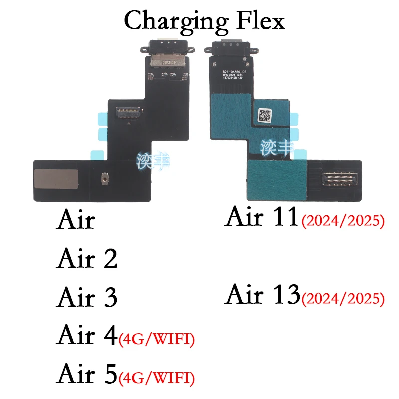Cable flexible conector de puerto USB para carga de iPad Air 2, Air 3, Air 4, Air 5, Air 11, Air 13 (2024, 2022, 2025) de 4ª, 5ª, 6ª y 7ª generación