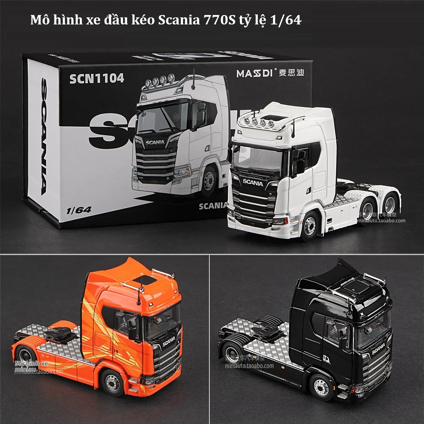 MASSI |Mô hình xe đầu kéo Scania 770S tỷ lệ 1:64 bằng hợp kim