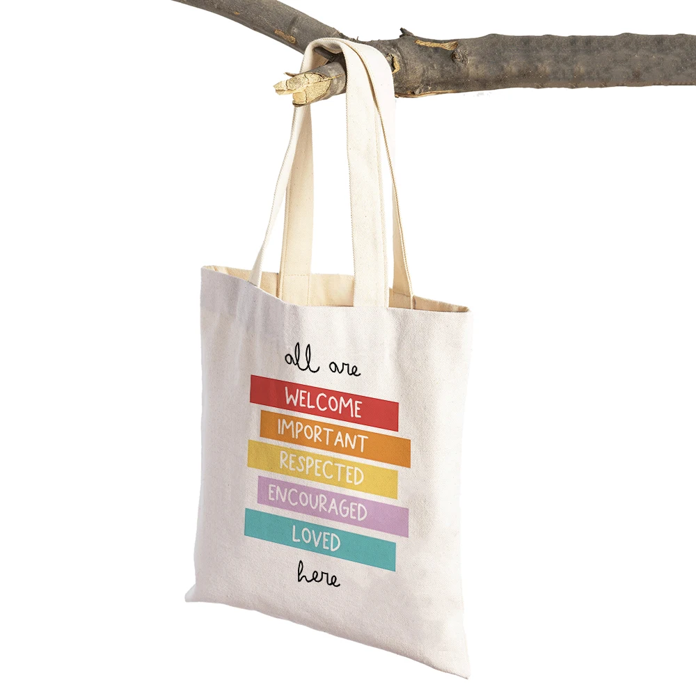 Numbers ABC Alphabet Shape Color Sun Education Child Tote Handbag Both Sided Canvas Shopping Bags Women Market Shopper Bag