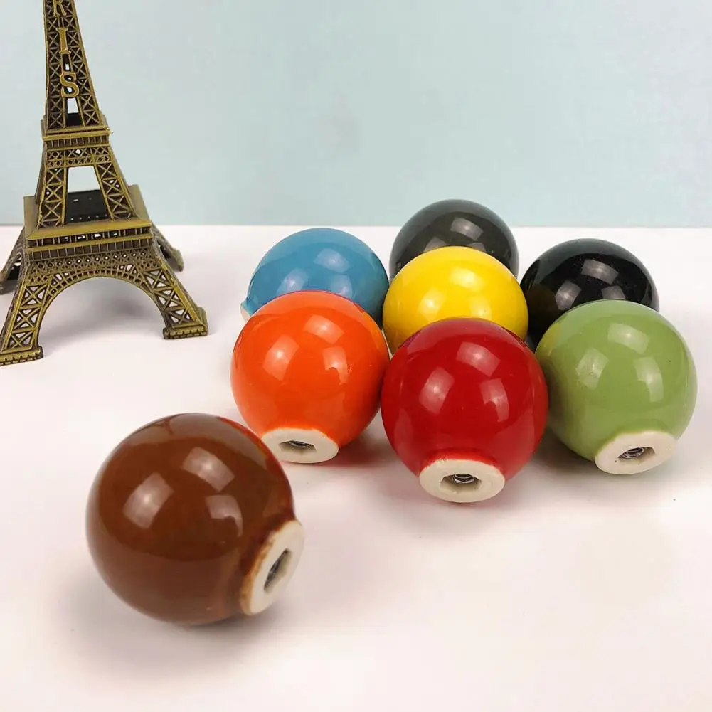 Small Furniture Knobs Ceramic Ball Cabinet Knobs Colorful Ceramic Ball Knobs Modern Round Drawer Pulls Stylish for Wardrobes