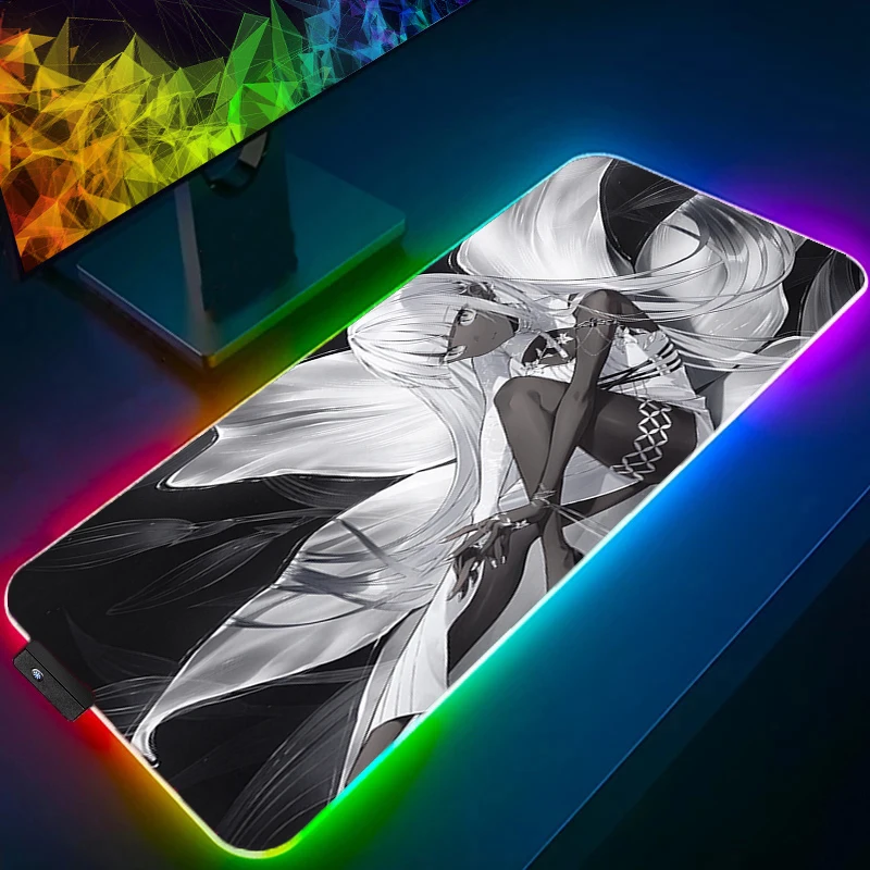

RGB Large Mouse pad Anime Sexy Girls pc speed For e-sports players LED Laptop Computer Keyboard desk Mat illustration mousepad
