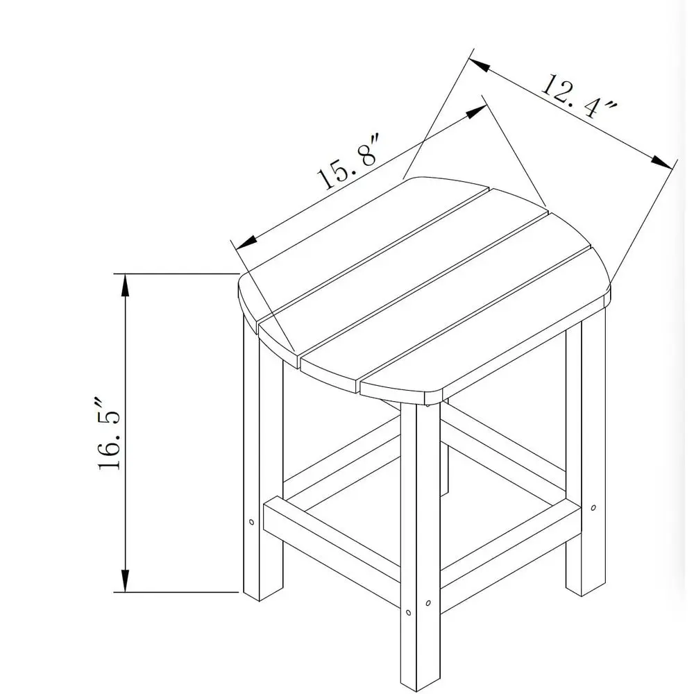 

Adirondack Side Table, AllWeather Resistant Outdoor End Table For Patio Poolside Backyard, Black Square Side Table Companion Fo