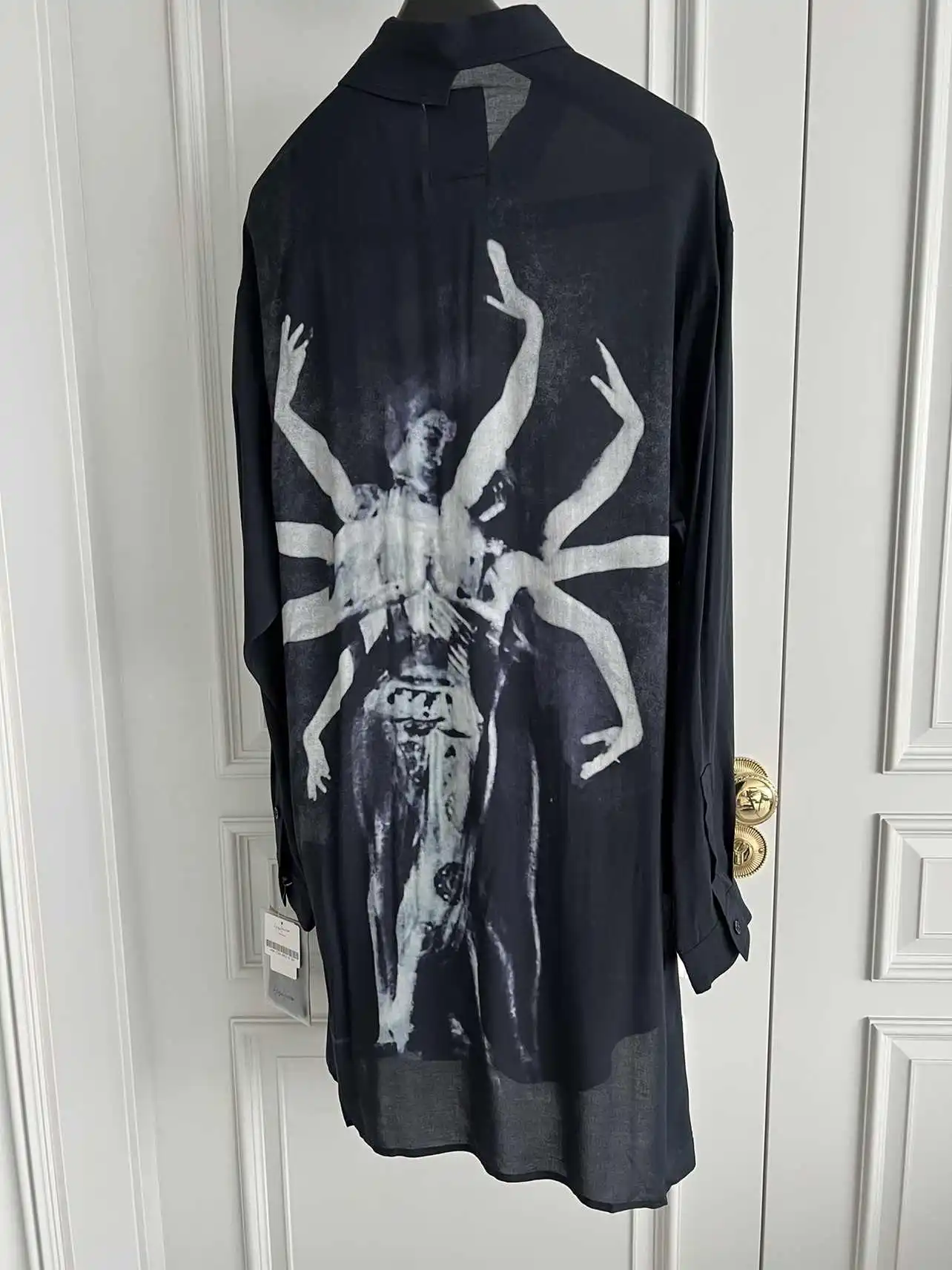 

TOP-YAMAMOTO Original Design Asura Lazy Style Rayon Printed Shirt Dark design