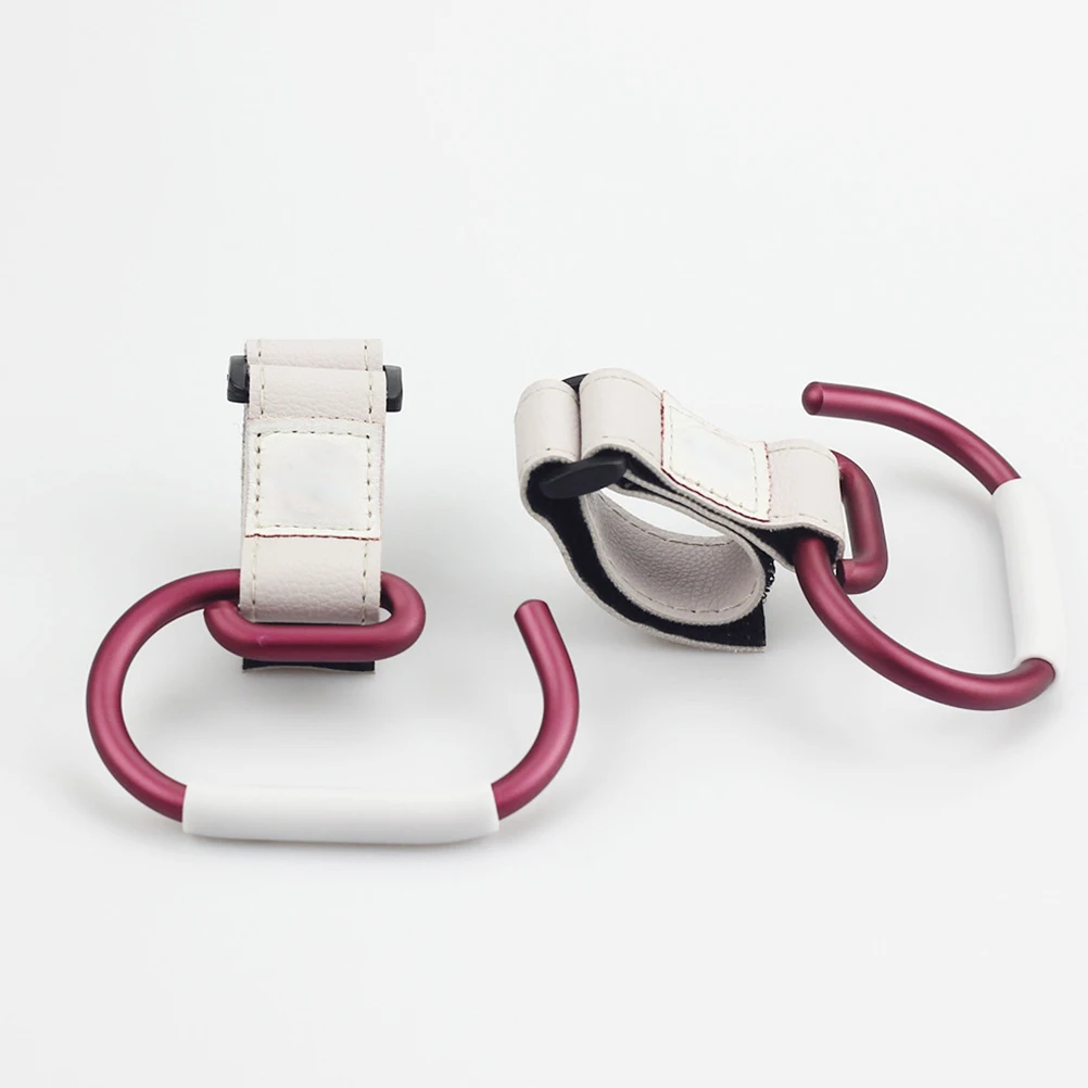 

Aluminum Alloy Stroller Clips White Belt Hook Heavy Duty Rotatable Easy Access for Daily Articles and Shopping