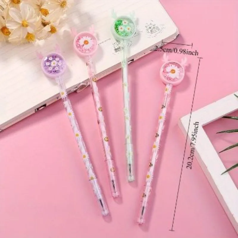1/4pcsCreative Cartoon Sequin Neutral Pen Student Water Pen Cute Transparent Animal Shape Learning Office Stationery Signing Pen