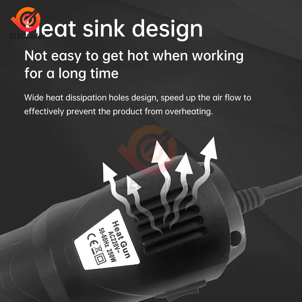 220V 250W Hot Air Gun DIY Tool Heat Electric Power Tool Mini Soldering Temperature Crafts Blower with Supporting Seat Shrink