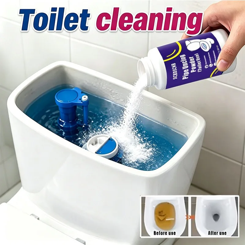 Toilet pipe unclogging powder household bathroom toilet seat pipe descaling and deodorization